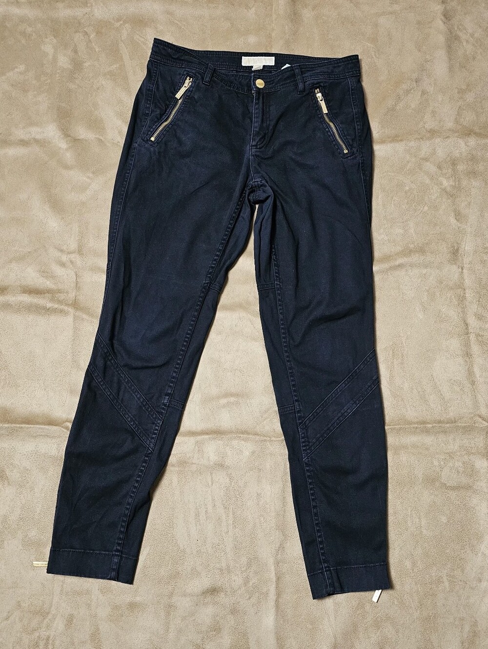 Michael Kors 98% Cotton Women’s Navy Blue Slim Zip-Pocket Jeans Size 6